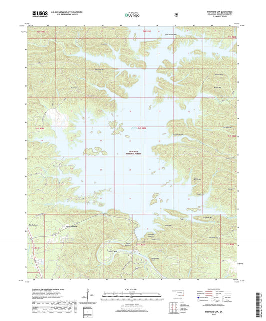 Stephens Gap Oklahoma US Topo Map Image