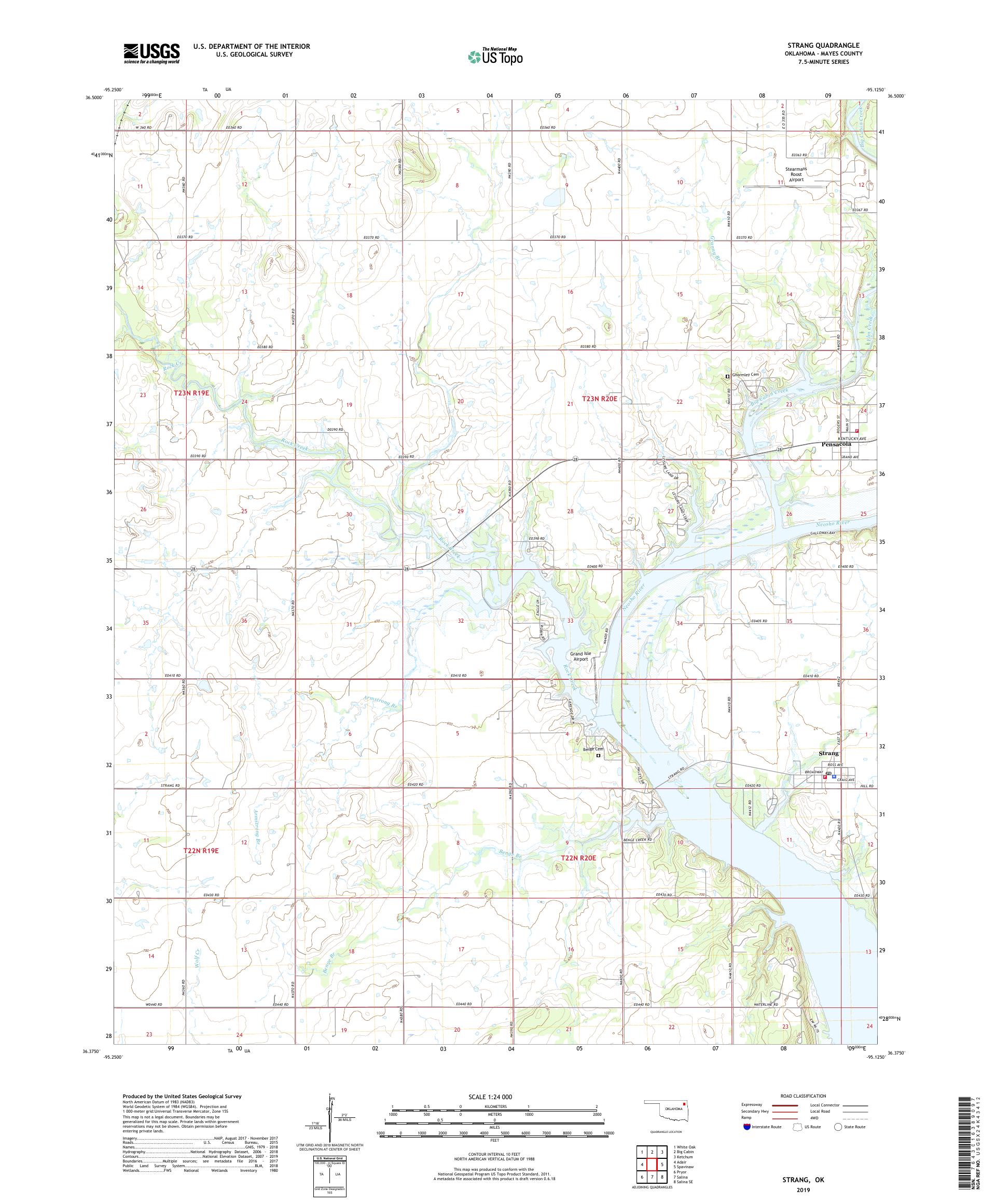 Strang Line Map Strang Oklahoma US Topo Map – MyTopo Map Store