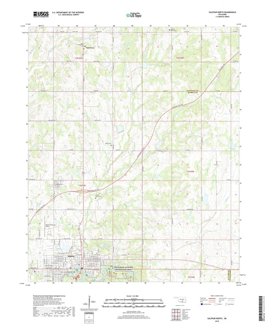 Sulphur North Oklahoma US Topo Map Image