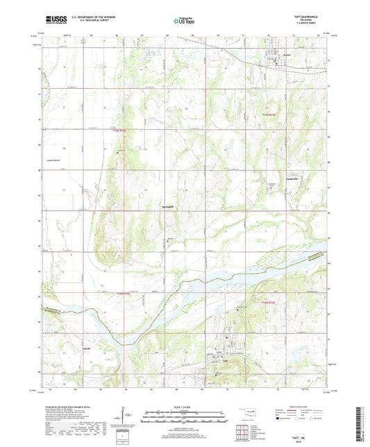 Taft Oklahoma US Topo Map Image