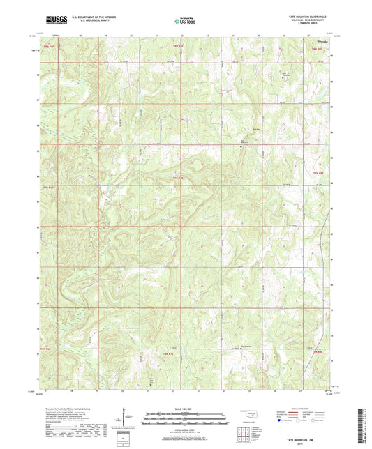 Tate Mountain Oklahoma US Topo Map Image