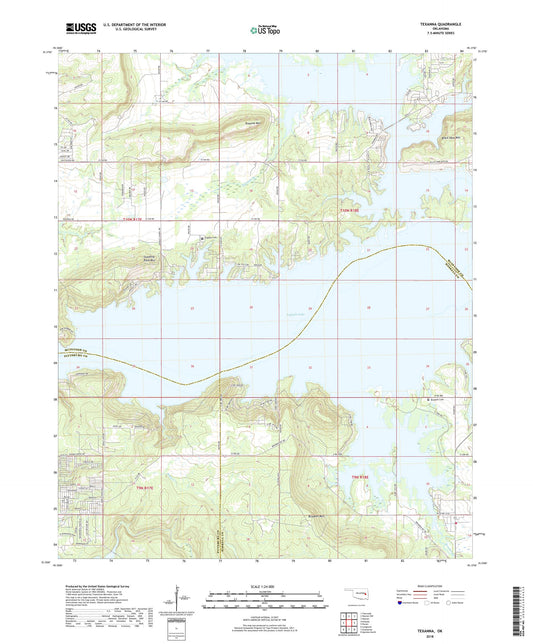 Texanna Oklahoma US Topo Map Image
