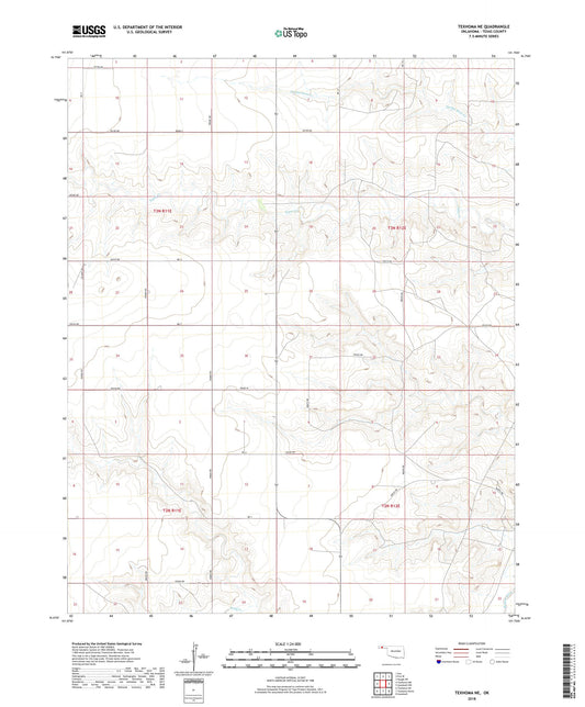 Texhoma NE Oklahoma US Topo Map Image