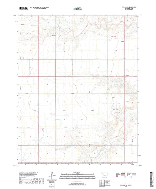 Texhoma SW Oklahoma US Topo Map Image