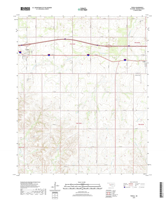 Texola Oklahoma US Topo Map Image