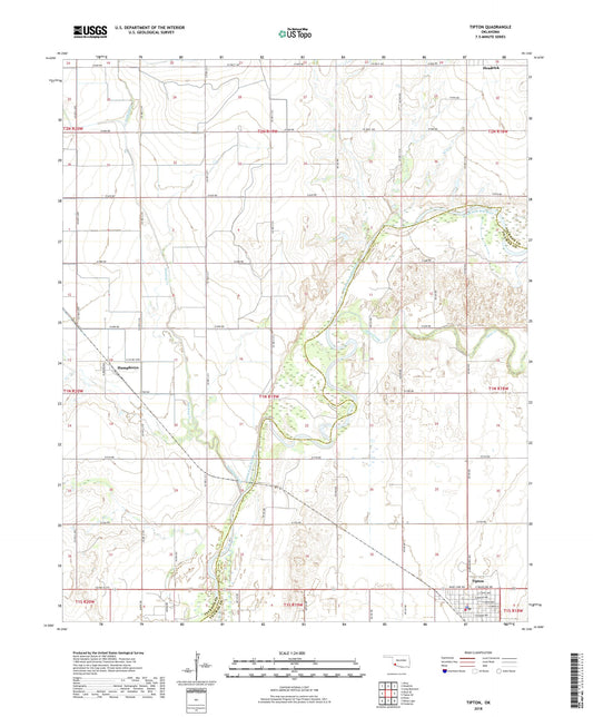 Tipton Oklahoma US Topo Map Image