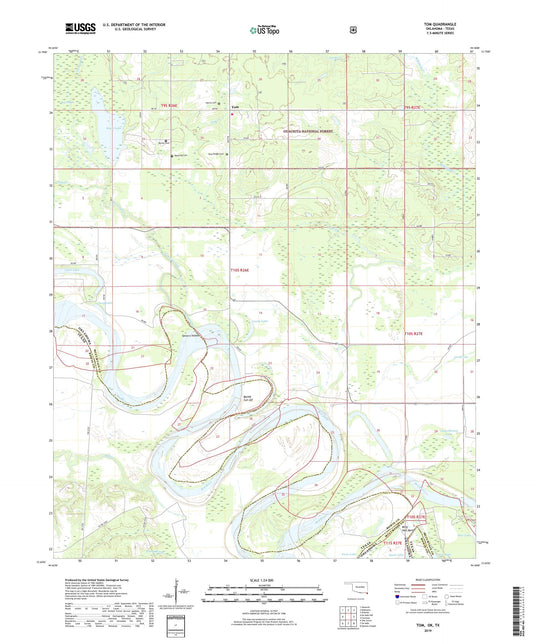 Tom Oklahoma US Topo Map Image