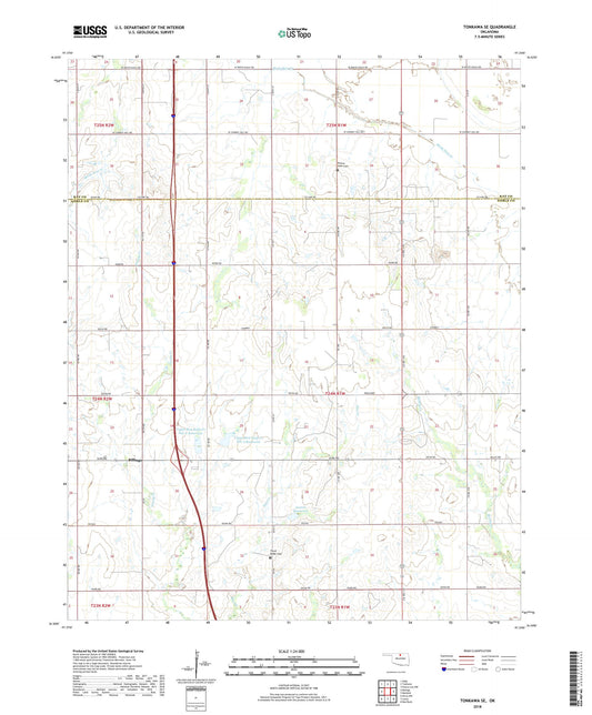 Tonkawa SE Oklahoma US Topo Map Image