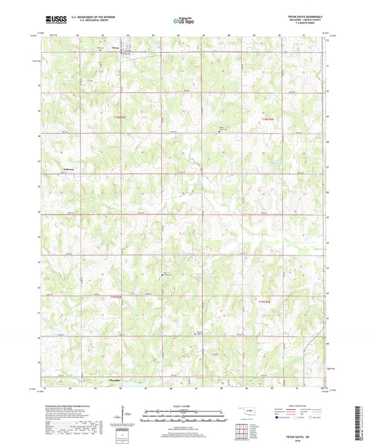 Tryon South Oklahoma US Topo Map Image