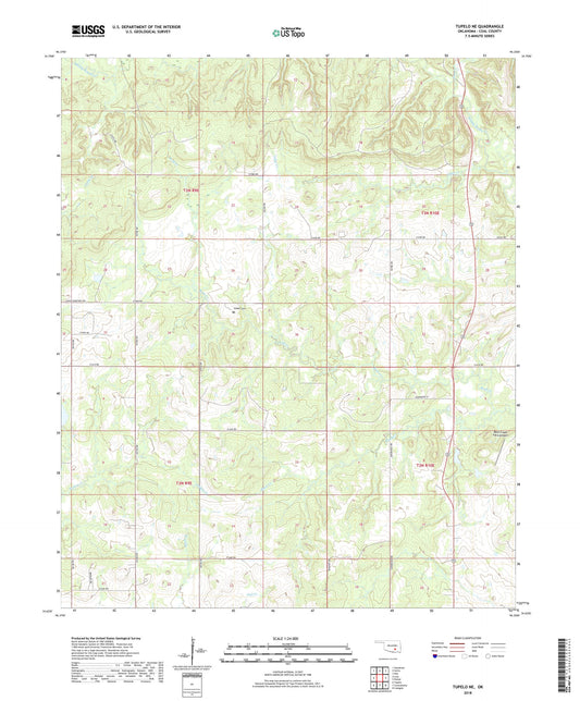 Tupelo NE Oklahoma US Topo Map Image