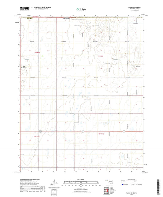 Turpin NE Oklahoma US Topo Map Image