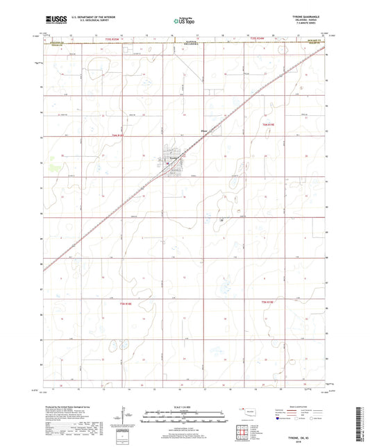 Tyrone Oklahoma US Topo Map Image