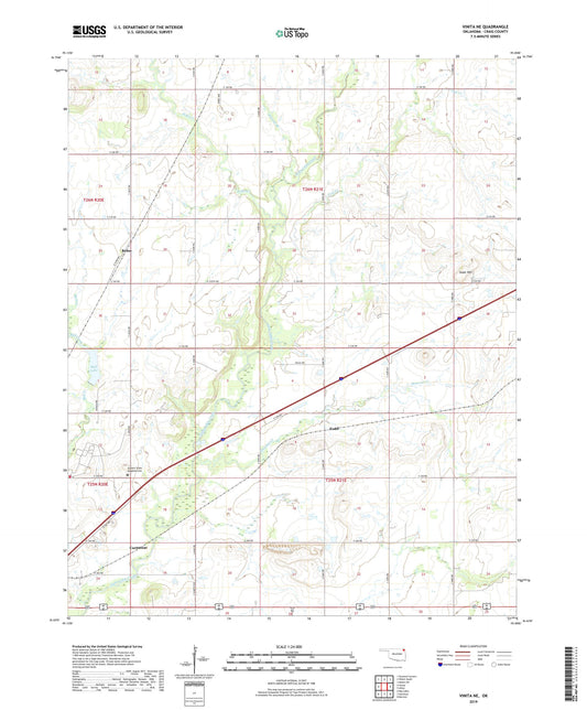 Vinita NE Oklahoma US Topo Map Image