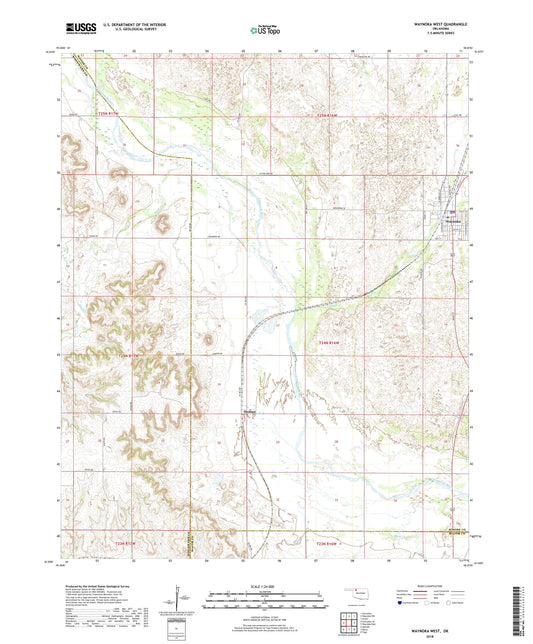 Waynoka West Oklahoma US Topo Map Image