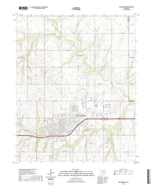 Weatherford Oklahoma US Topo Map Image