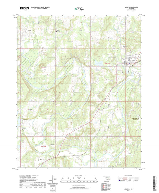 Weleetka Oklahoma US Topo Map Image