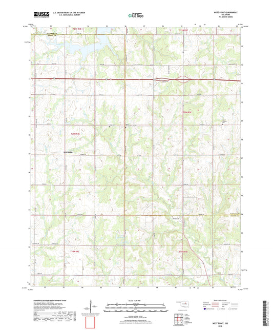 West Point Oklahoma US Topo Map Image