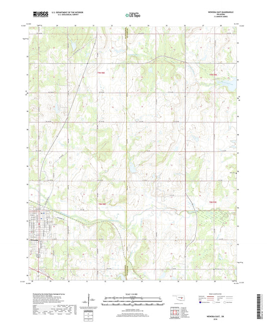 Wewoka East Oklahoma US Topo Map Image