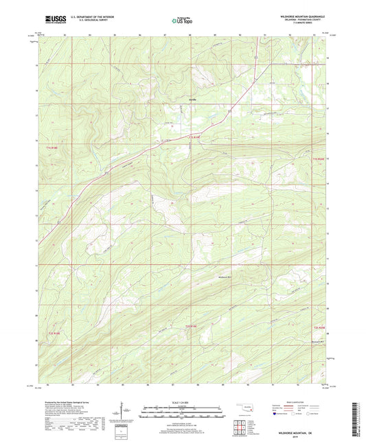 Wildhorse Mountain Oklahoma US Topo Map Image