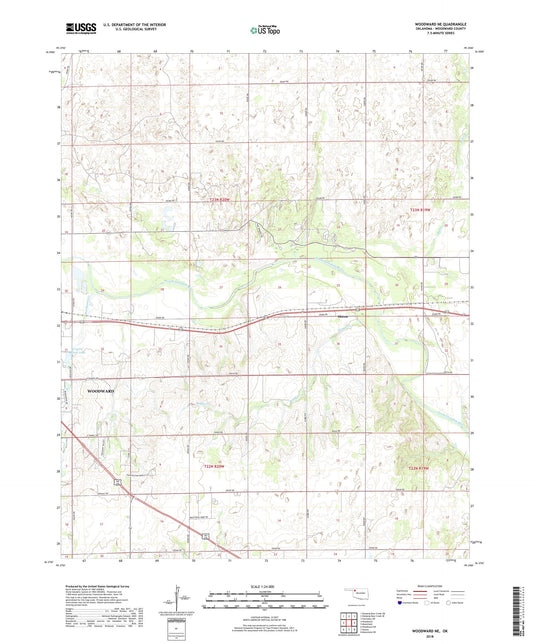 Woodward NE Oklahoma US Topo Map Image