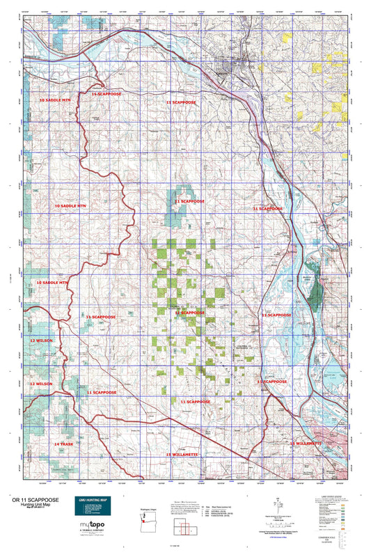 Oregon GMU 11 Scappoose Map Image