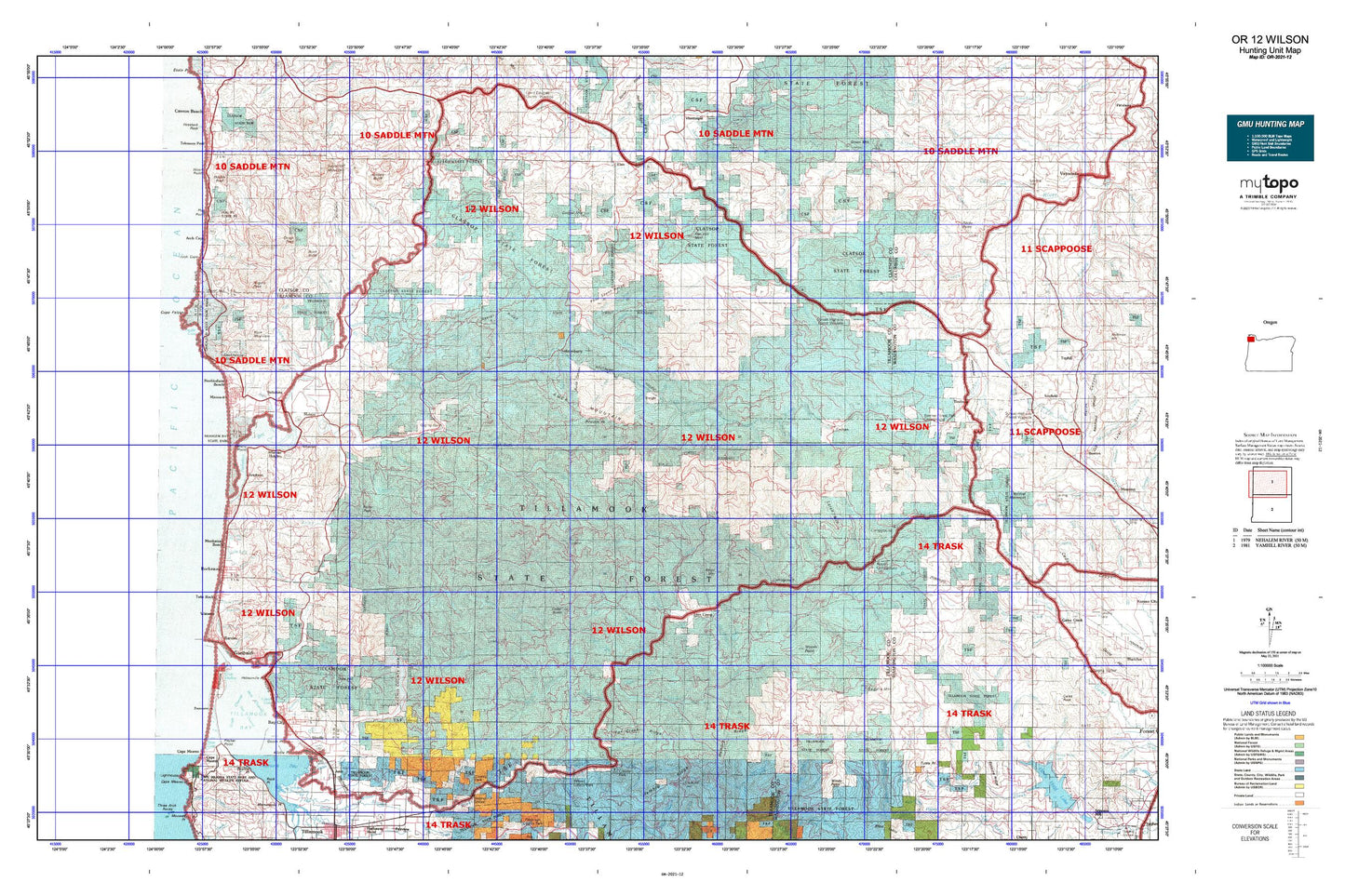 Oregon GMU 12 Wilson Map Image