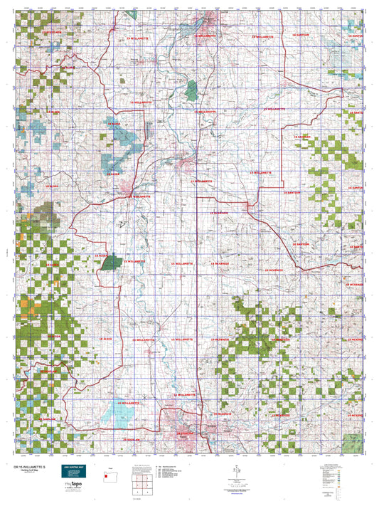 Oregon GMU 15 Willamette S Map Image
