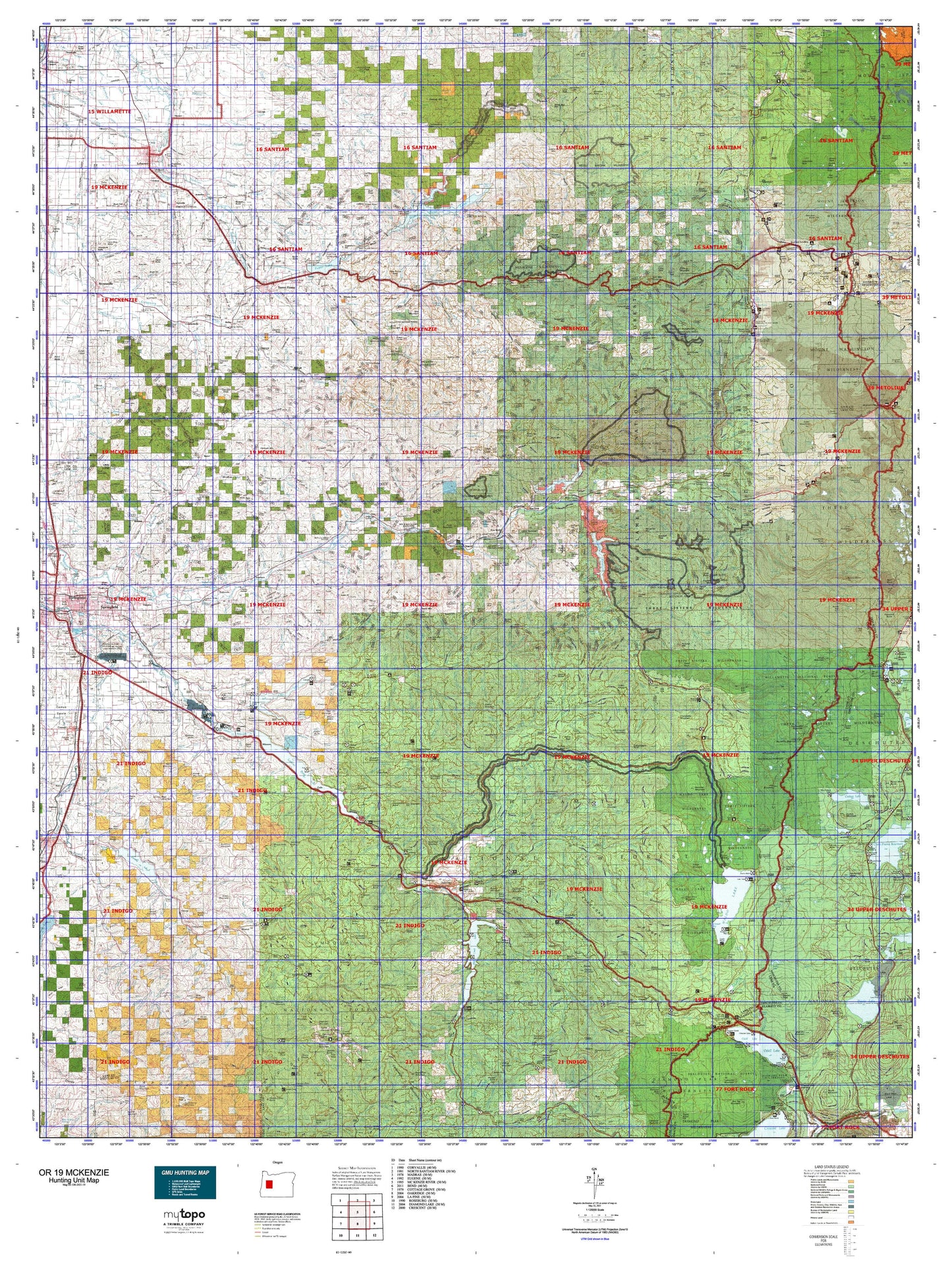 Oregon GMU 19 Mckenzie Map Image