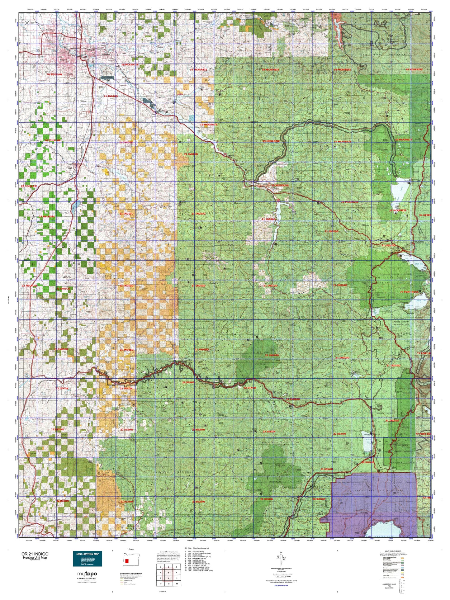 Oregon GMU 21 Indigo Map Image