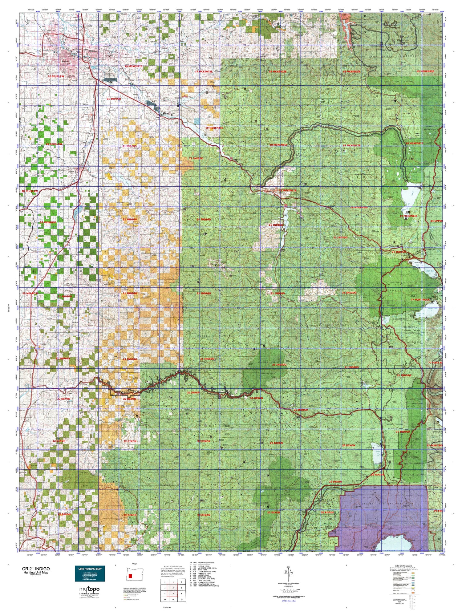 Oregon GMU 21 Indigo Map Image