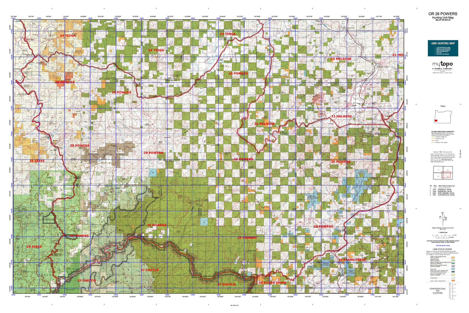 Oregon GMU 26 Powers Map Image