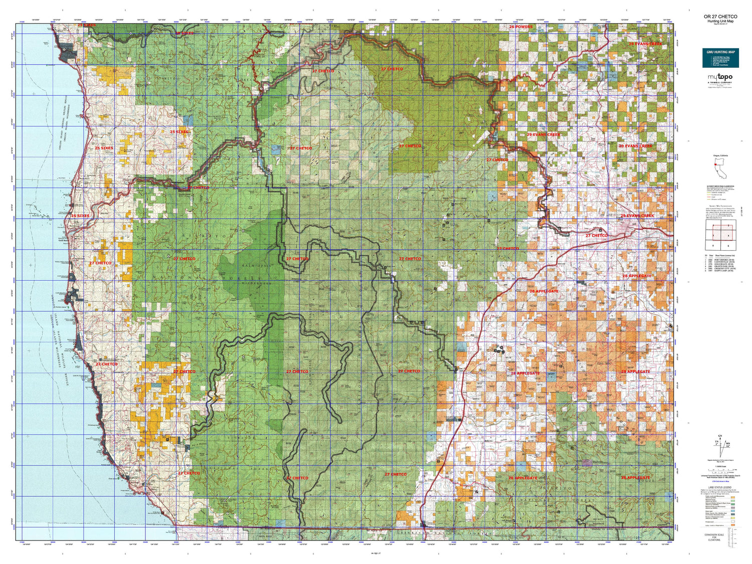 Oregon GMU 27 Chetco Map Image