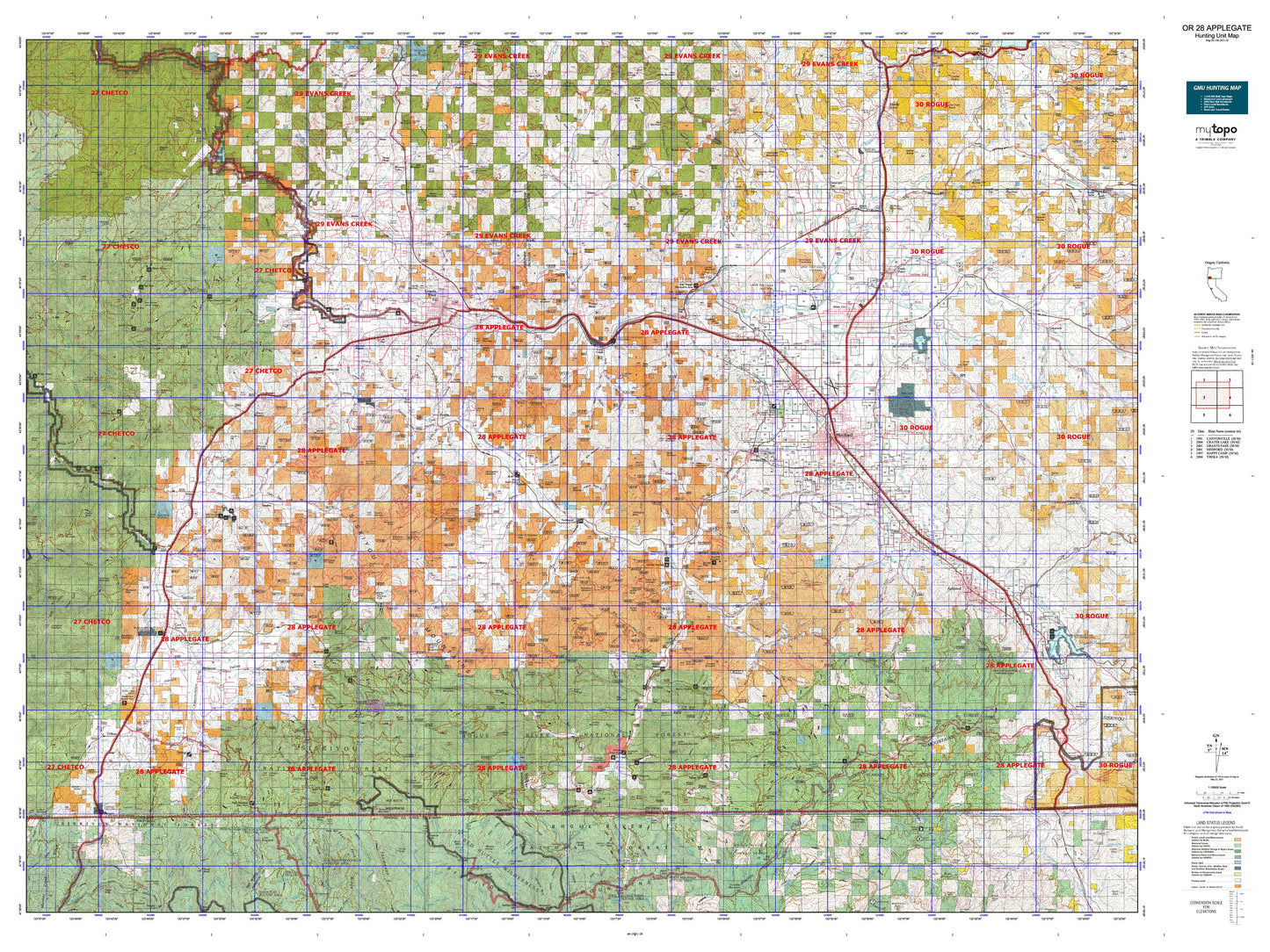 Oregon GMU 28 Applegate Map Image