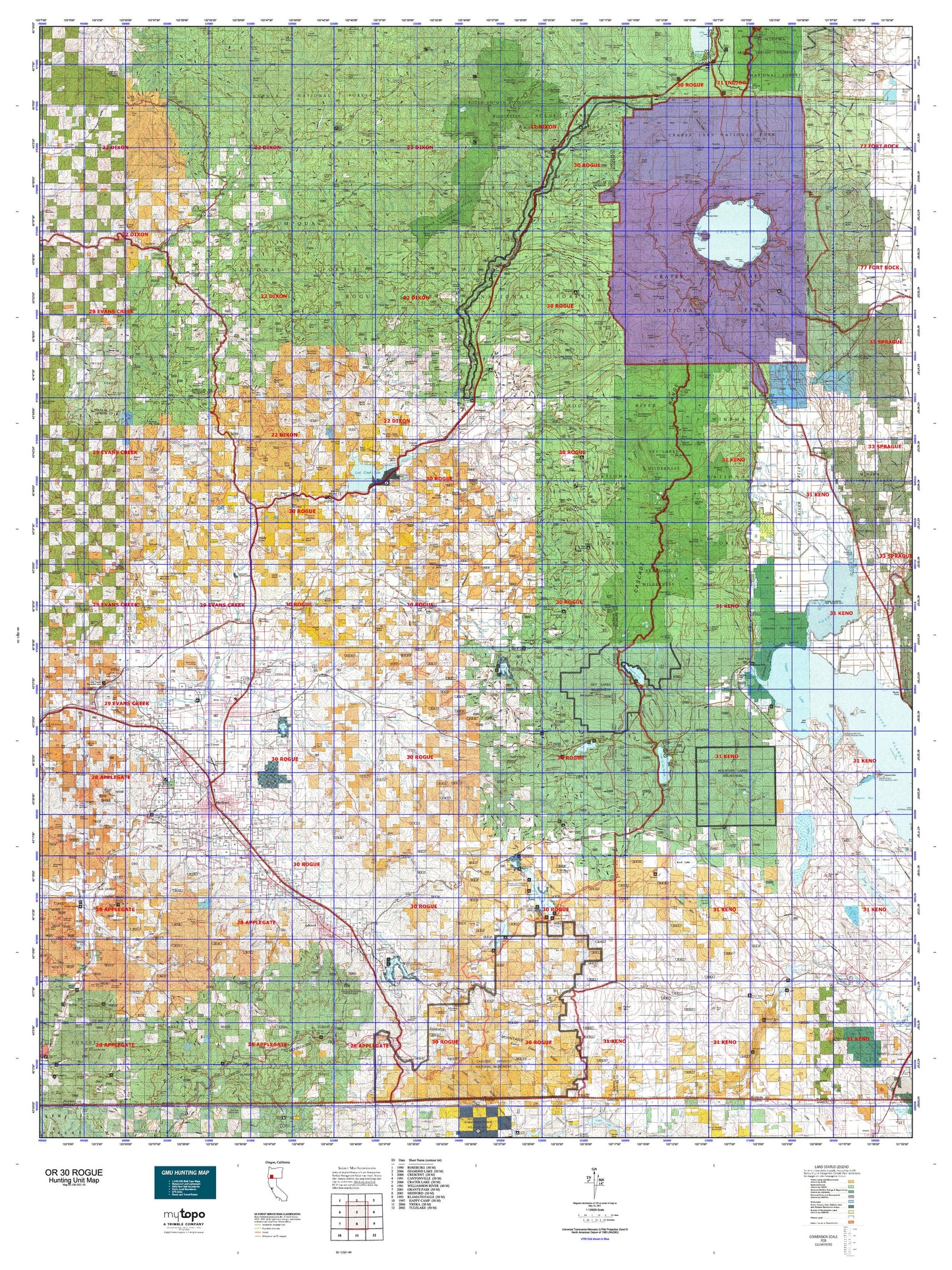 Oregon GMU 30 Rogue Map Image