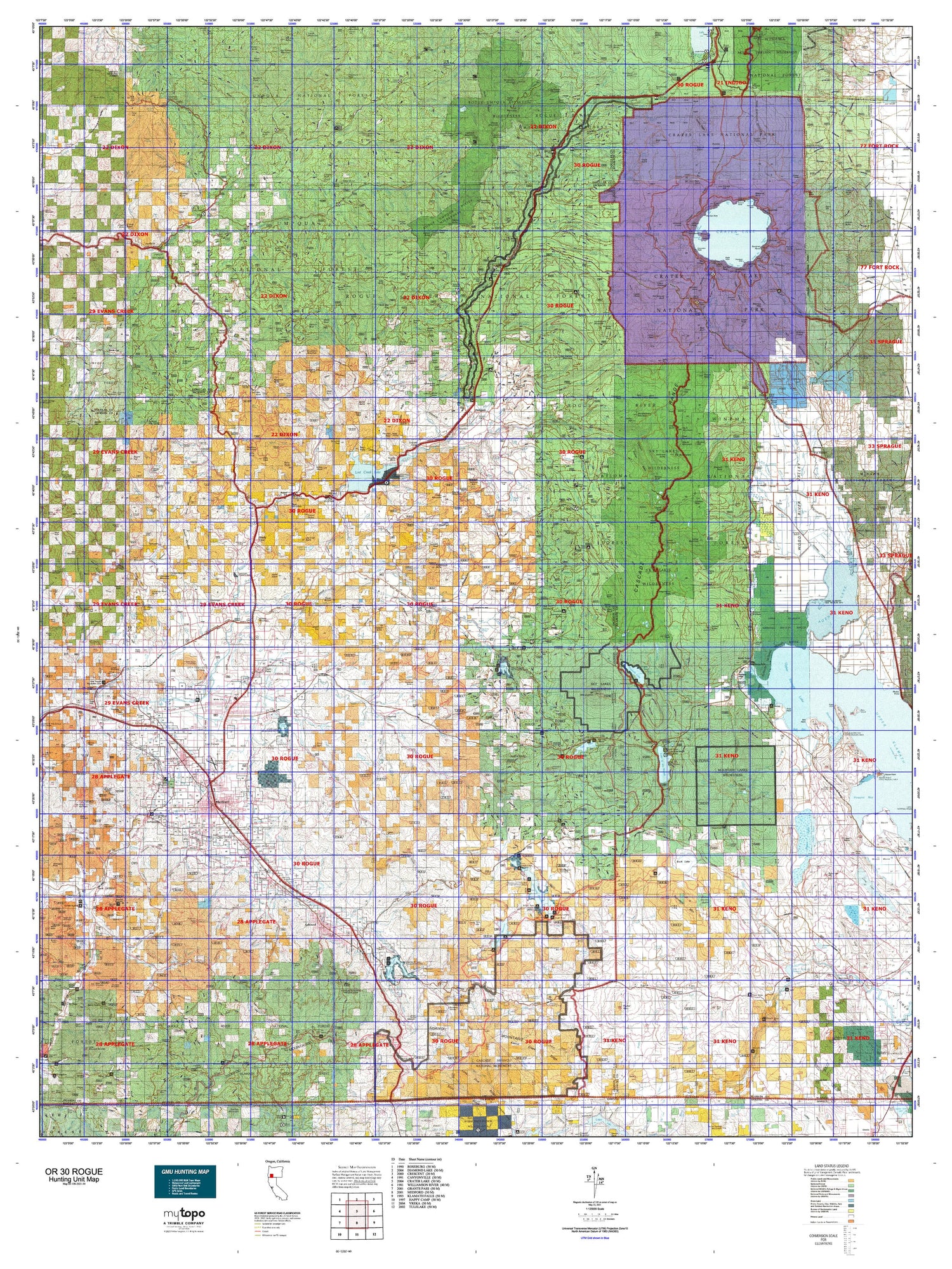 Oregon GMU 30 Rogue Map Image