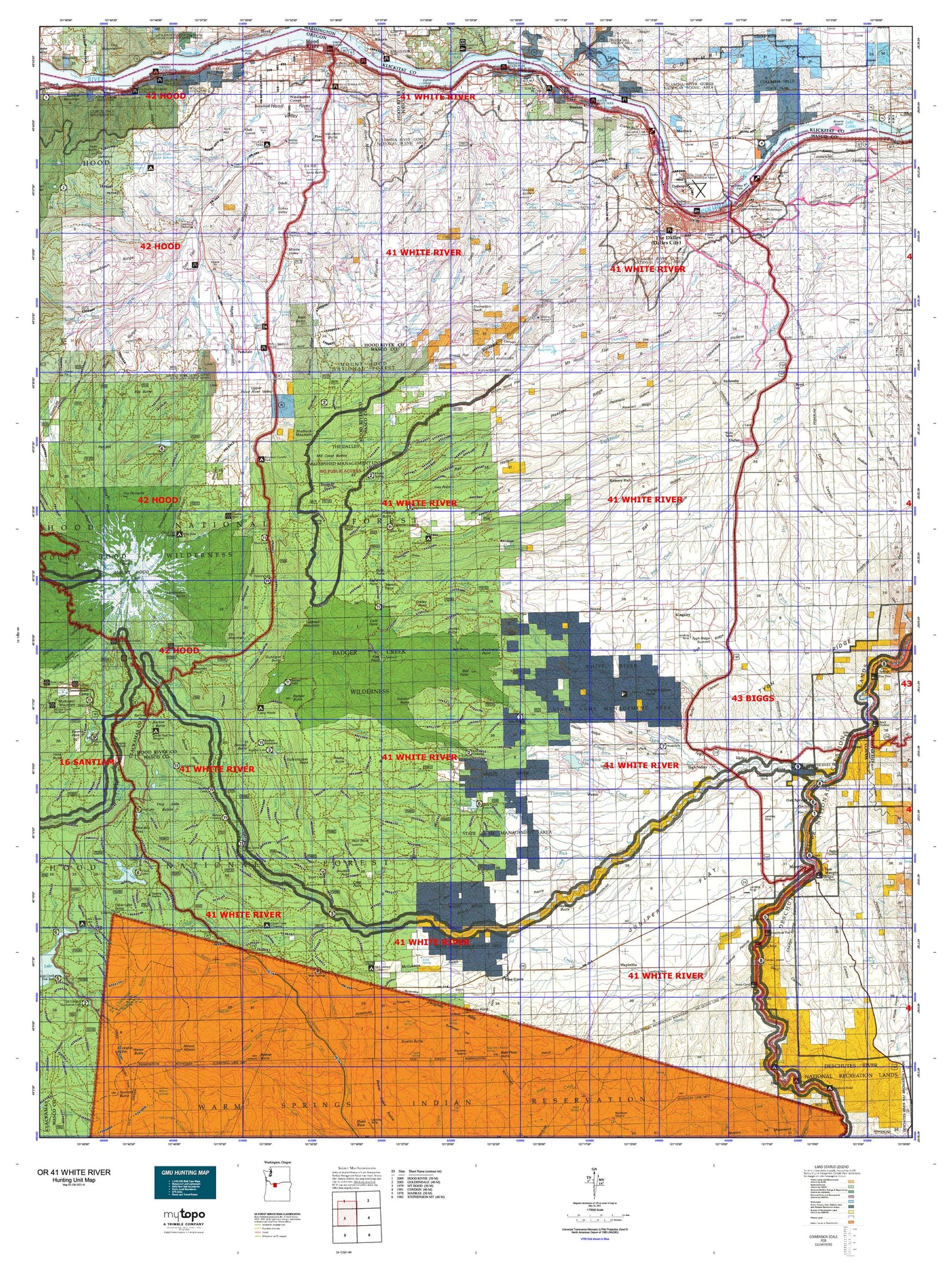 Oregon GMU 41 White River Map Image