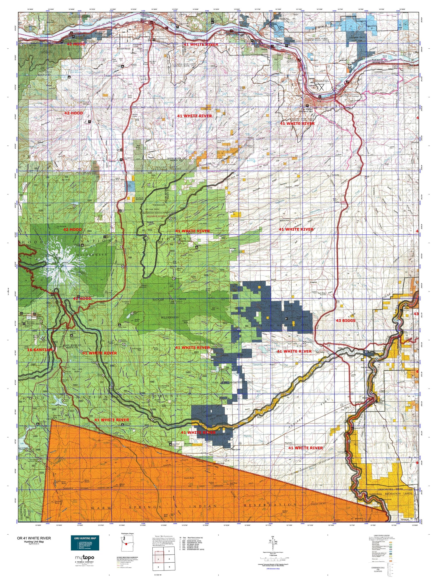 Oregon GMU 41 White River Map Image
