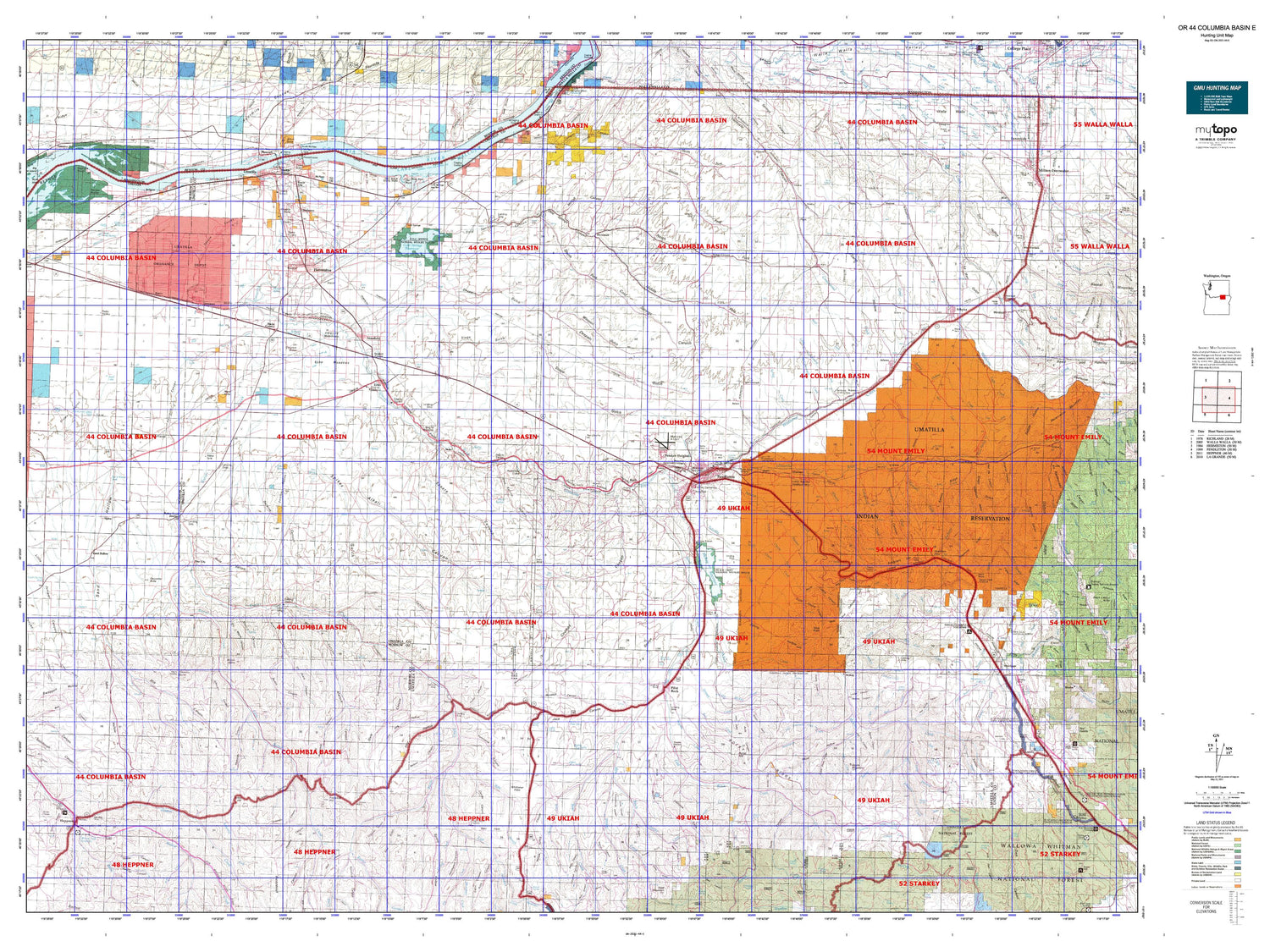 Oregon GMU 44 Columbia Basin E Map Image