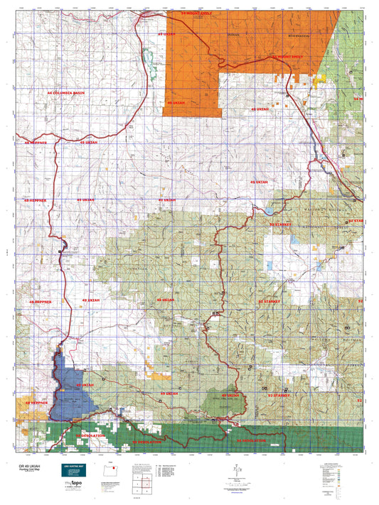 Oregon GMU 49 Ukiah Map Image