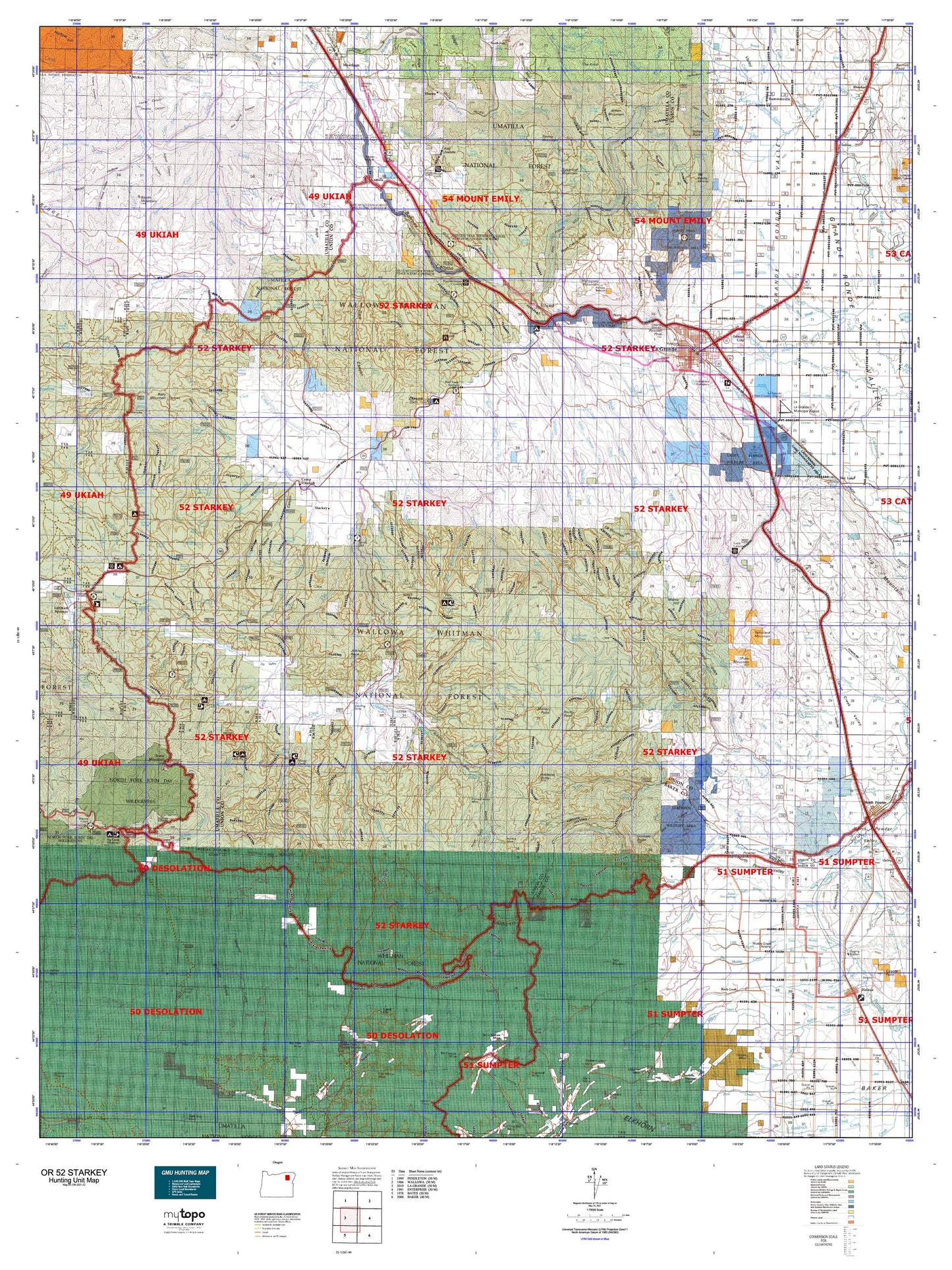 Oregon GMU 52 Starkey Map Image