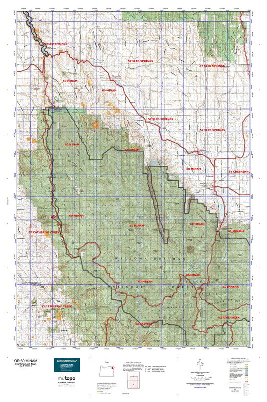 Oregon GMU 60 Minam Map Image