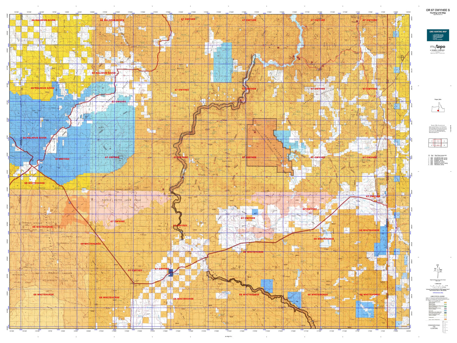 Oregon GMU 67 Owyhee S Map Image