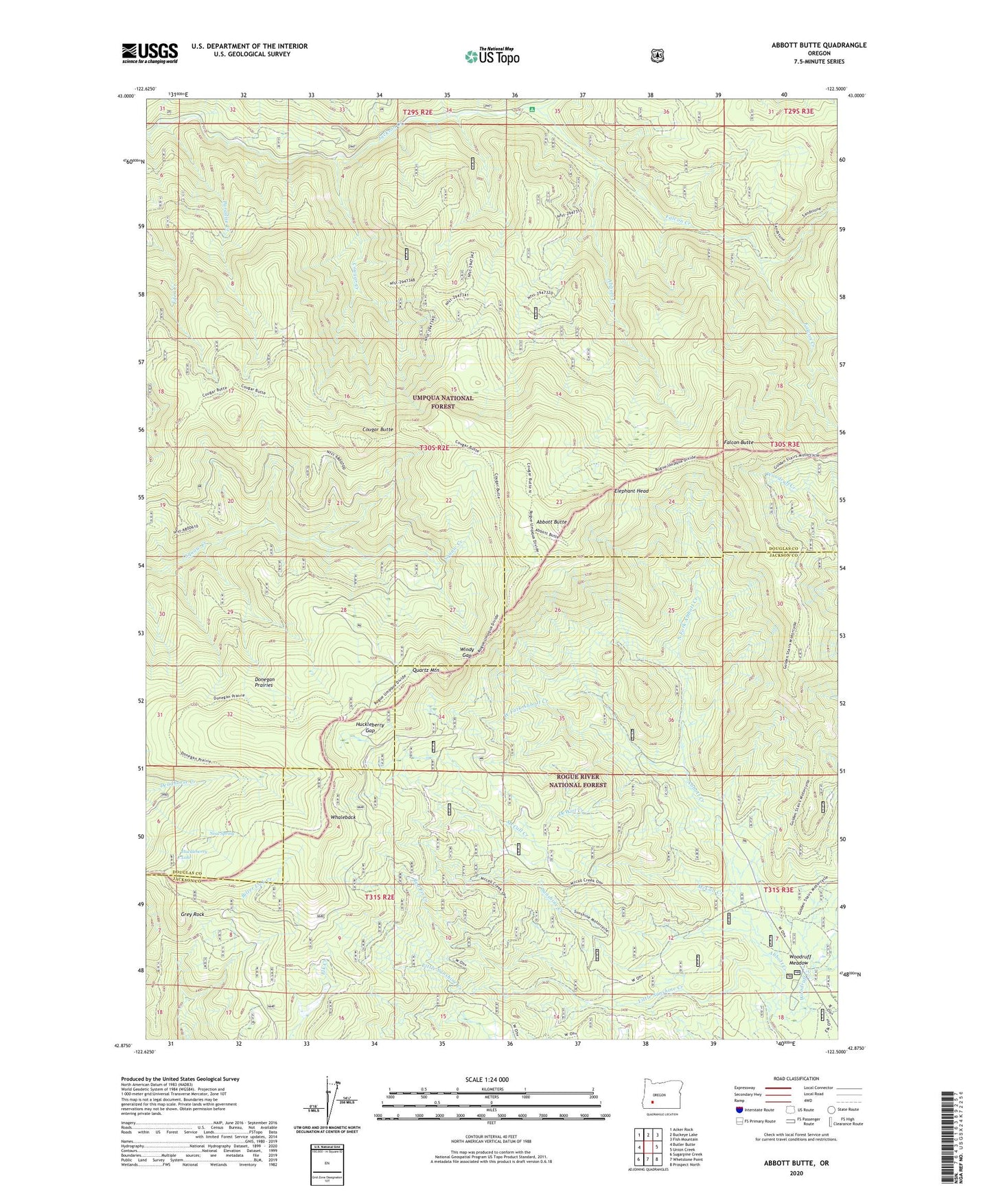 Abbott Butte Oregon US Topo Map Image
