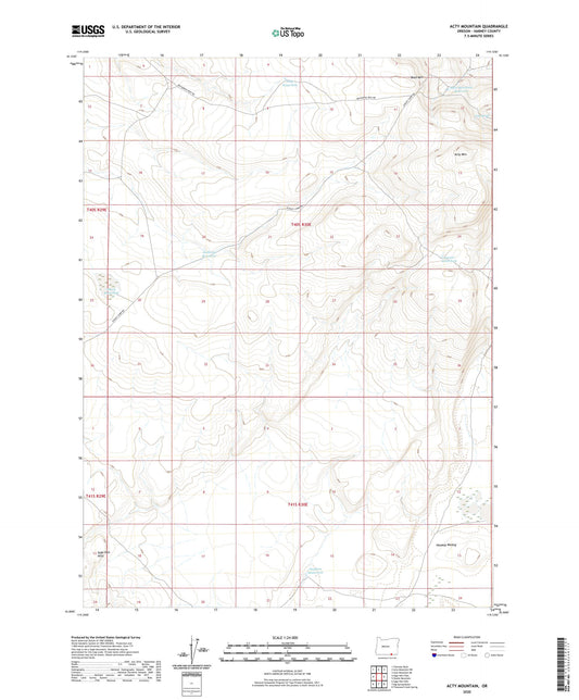 Acty Mountain Oregon US Topo Map Image