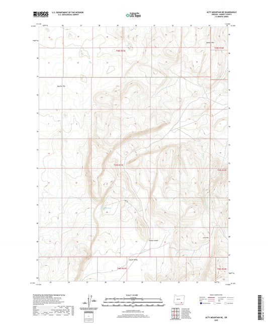 Acty Mountain NE Oregon US Topo Map Image