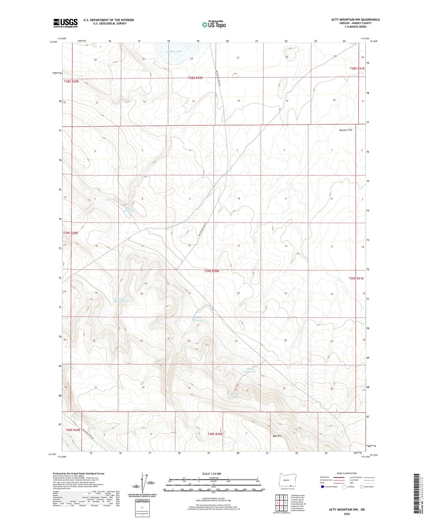 Acty Mountain NW Oregon US Topo Map Image
