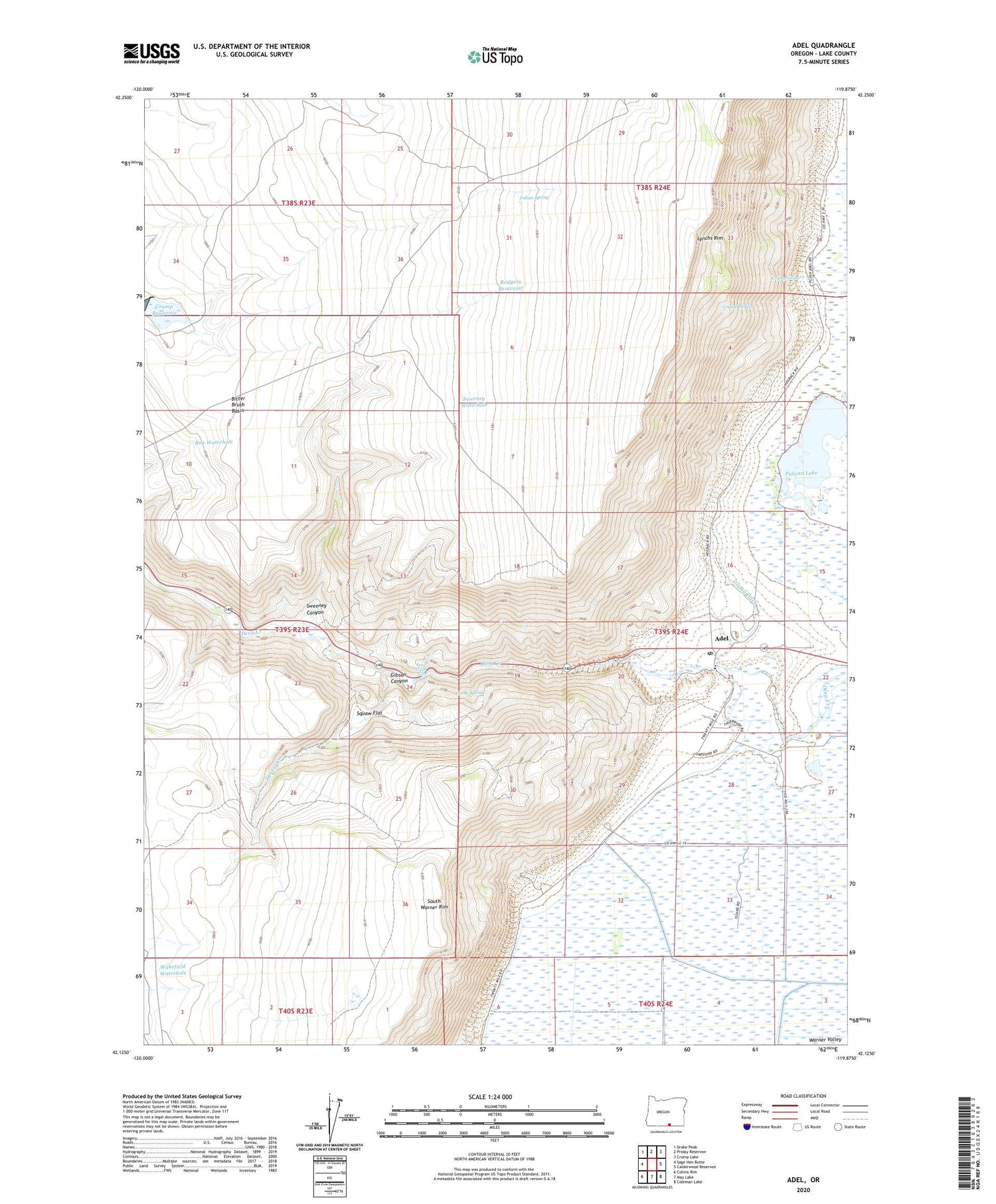 Adel Oregon US Topo Map Image