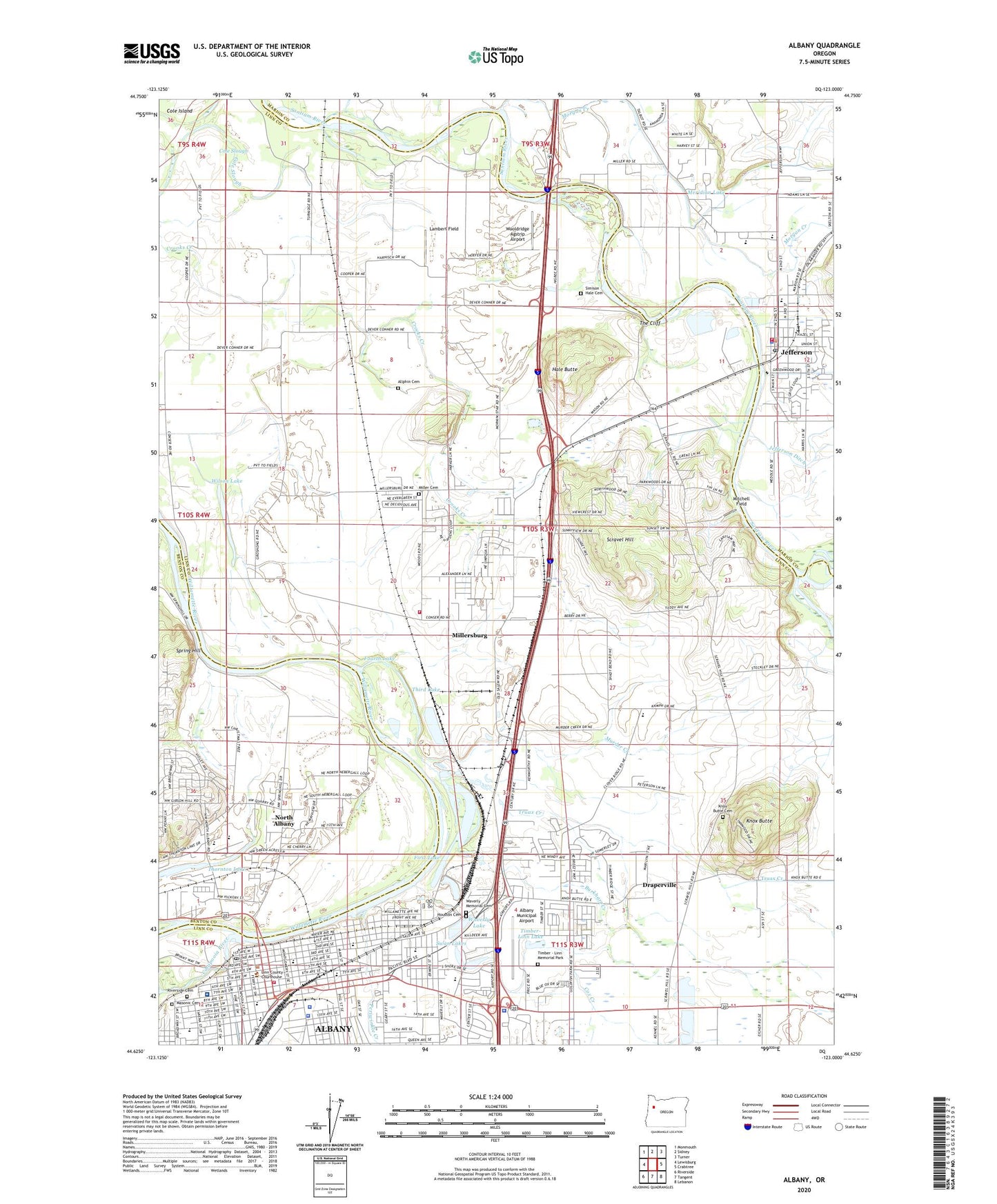 Albany Oregon US Topo Map Image