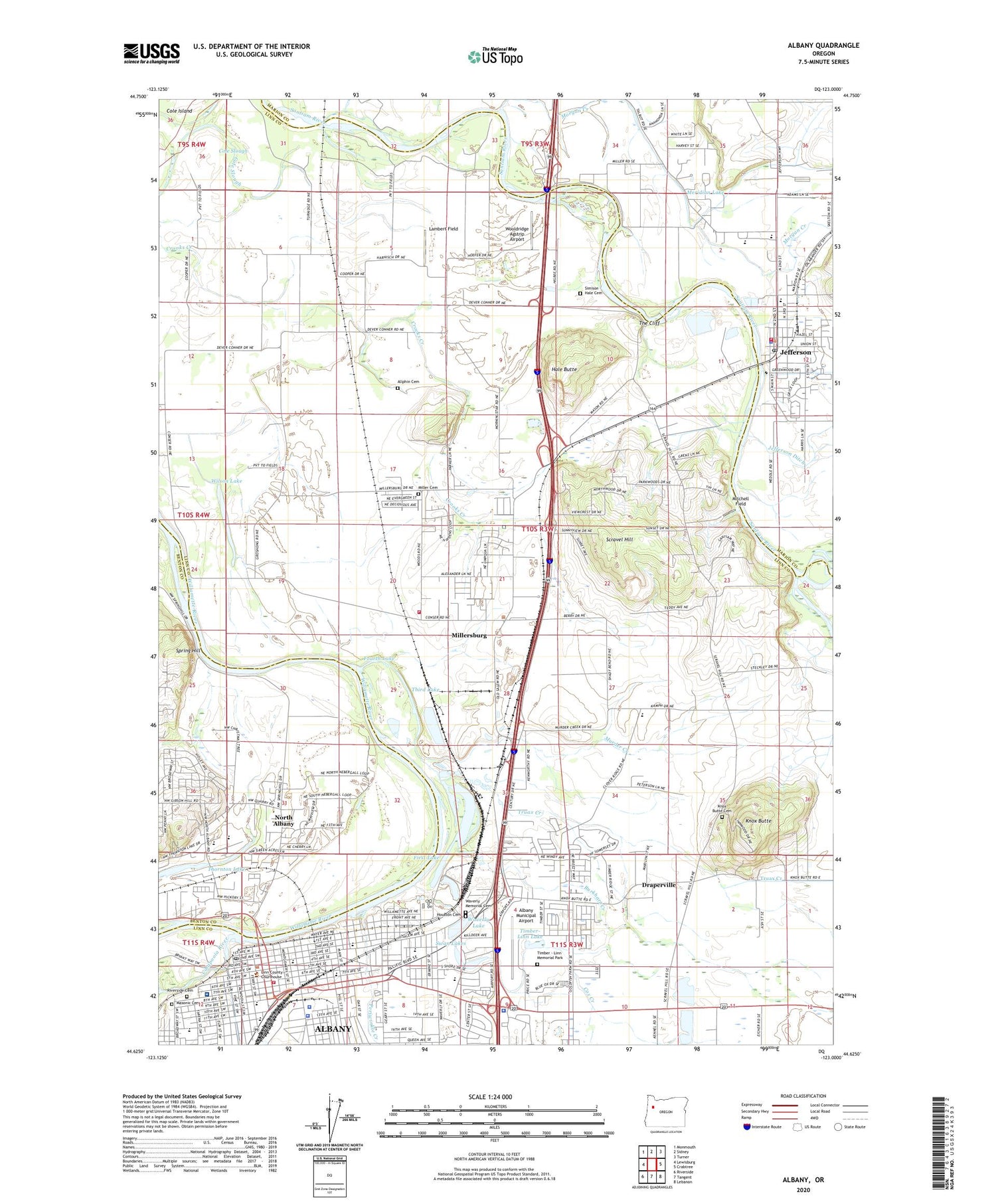 Albany Oregon US Topo Map Image