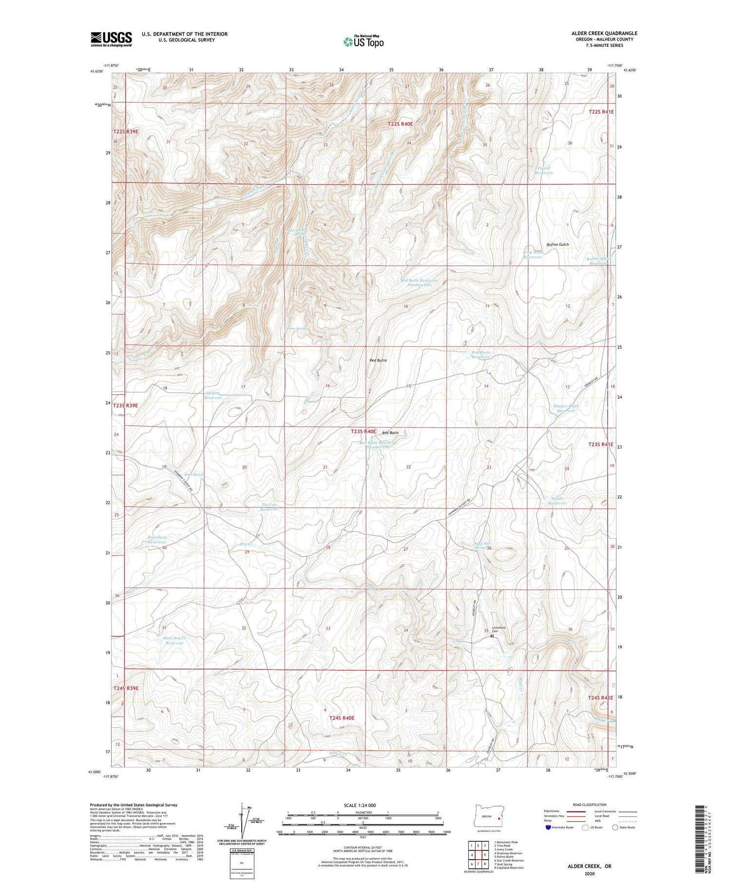 Alder Creek Oregon US Topo Map Image